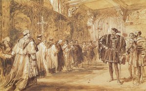 Enrique VIII y el cardenal Thomas Wolsey, 1861 de John Gilbert